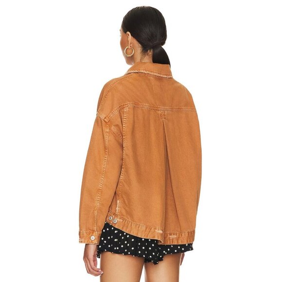 Free People We The Free Golden Nugget Opal Denim Jacket Size Small - Picture 4 of 14